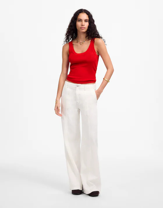Linen-Blend Scoopneck Sweater Tank | Madewell