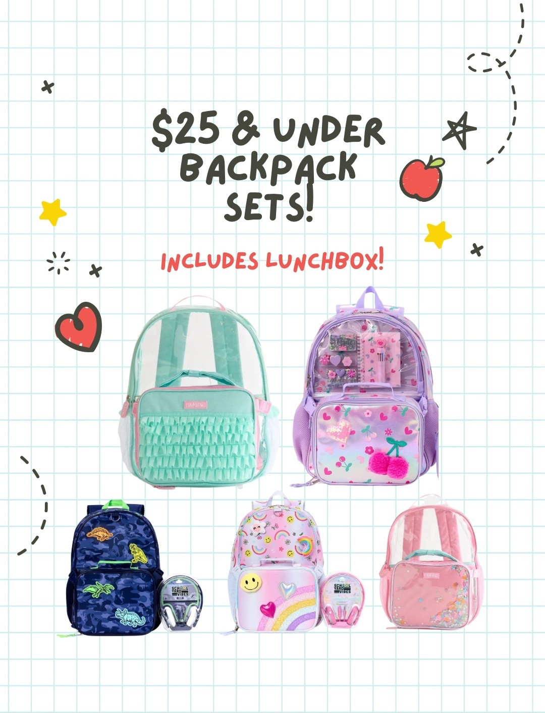 Rounded up super cute $25 and under backpack SETS!!! These all include lunchbox (& some include other things!) #backpack #cutestpackpacks #backpacksets #schoolsupplies #backtoschool #schoolshopping #school

#LTKKids #LTKSeasonal #LTKmomlife