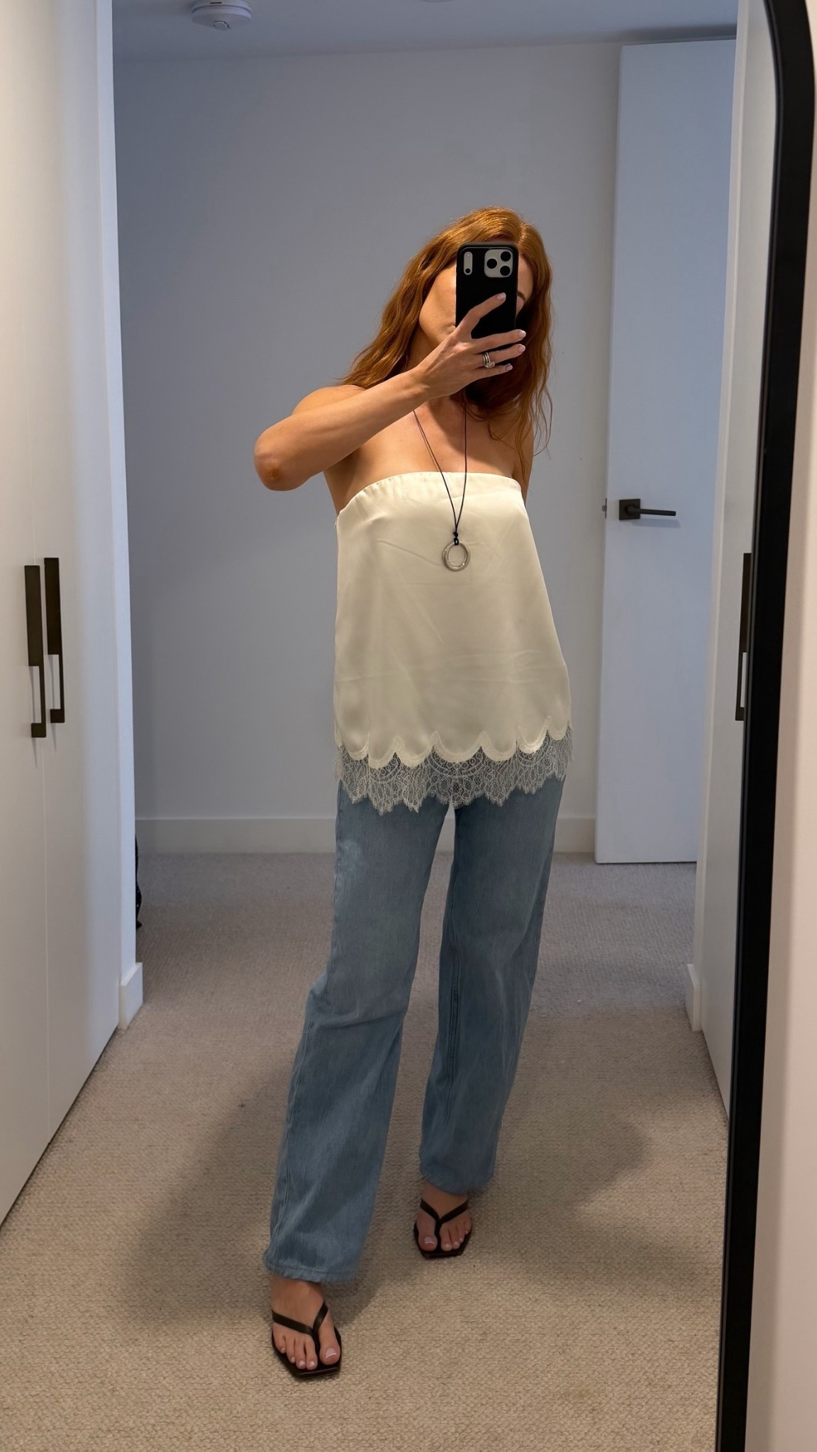 Off to lunch!! Petite Henne jeans and Zara top!! 