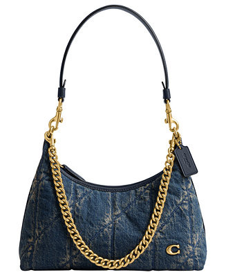Juliet Small Quilted Cotton Denim Shoulder Bag 25 | Macy's