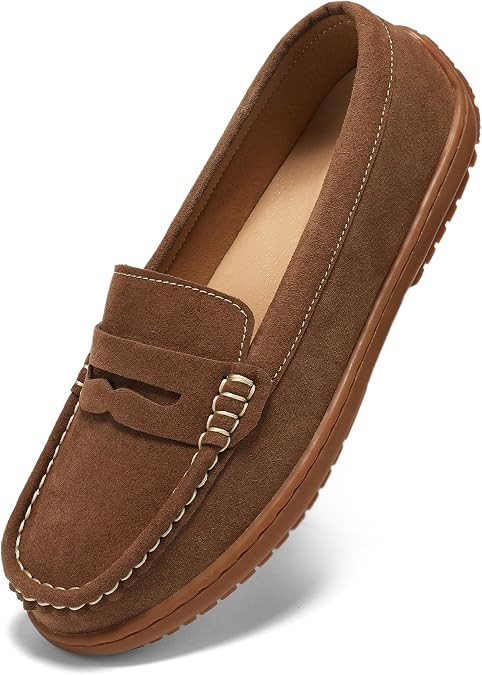 BEAUSEEN Women's Penny Loafers Slip-On - Lightweight Breathable Suede Driving Moccasins,Cute Busi... | Amazon (US)