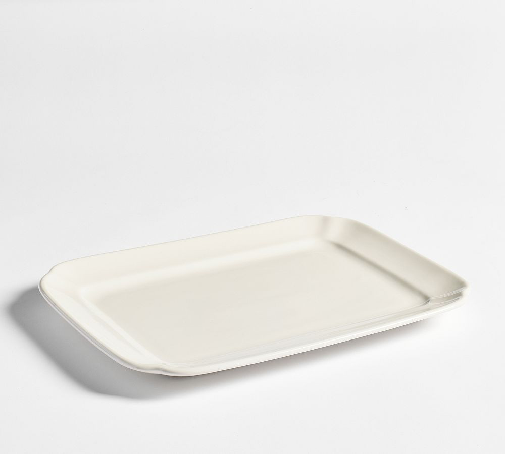 Heirloom Stoneware Rectangular Serving Platter - White | Pottery Barn (US)