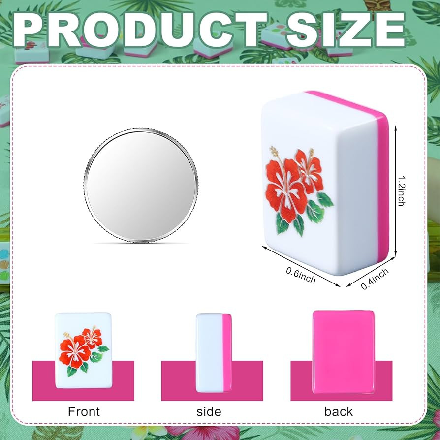 Arrowbash 160 Pcs American Mahjong Tile Set 1.2 Inches 2 Layer Rose Red Cute Mahjong Game Tiles S... | Amazon (US)