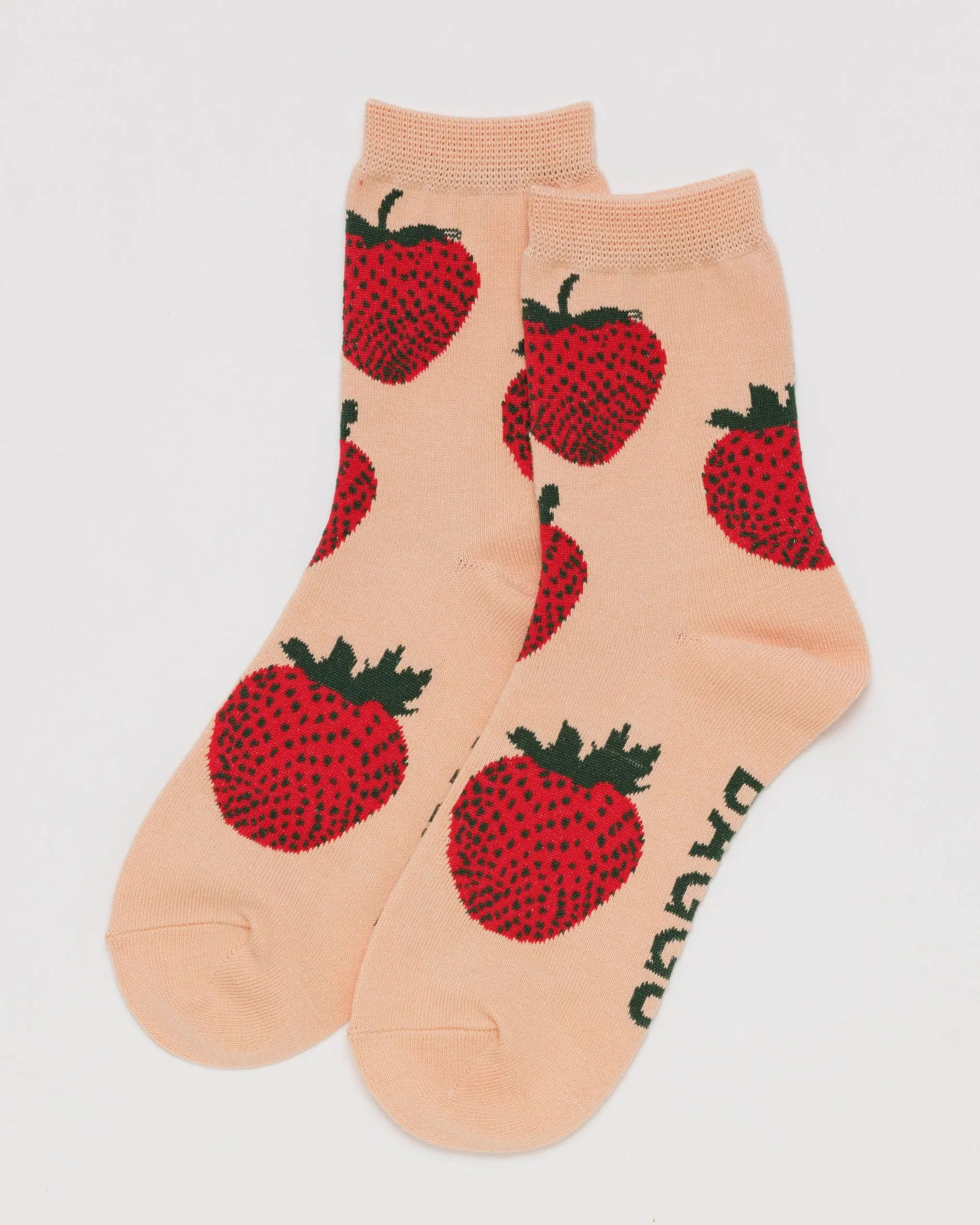 Crew Sock : Strawberry - Baggu | BAGGU
