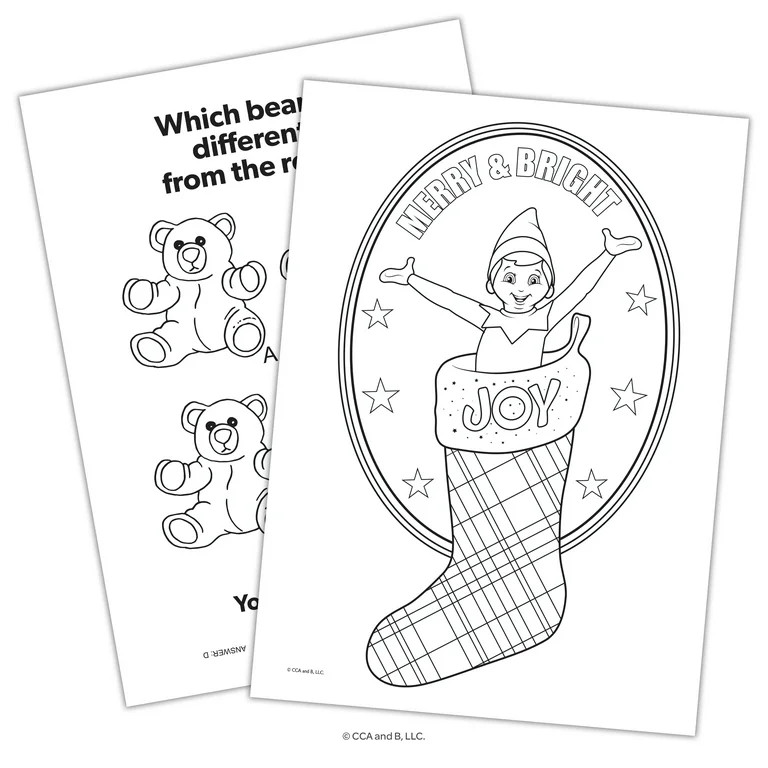 Elf On The Shelf 48 Page Holiday Coloring Book with Crayons, Paperback; 0805219599990 - Walmart.c... | Walmart (US)