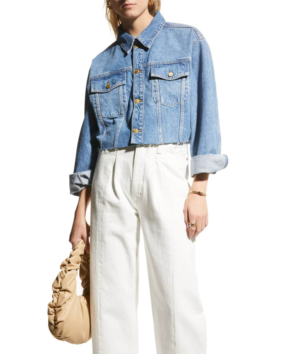 Triarchy Triarchy x Josephine Skriver Cropped Jean Jacket | Neiman Marcus