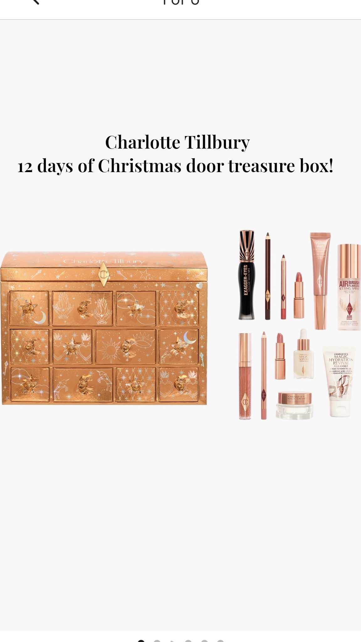 Charlotte Tilburg 12 days of Christmas treasure box! 

Gifts for her
Teen girls
College girl gifts
Gifts for your best friend 
Gifts for mom 
Countdown to Christmas 
Makeup
Beauty gifts 

#LTKGiftGuide #LTKHoliday #LTKBeauty