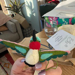 Migrator Hummingbird Ornament, Hand Felted Bird Ornament, Handmade Spring Charm | Etsy (US)