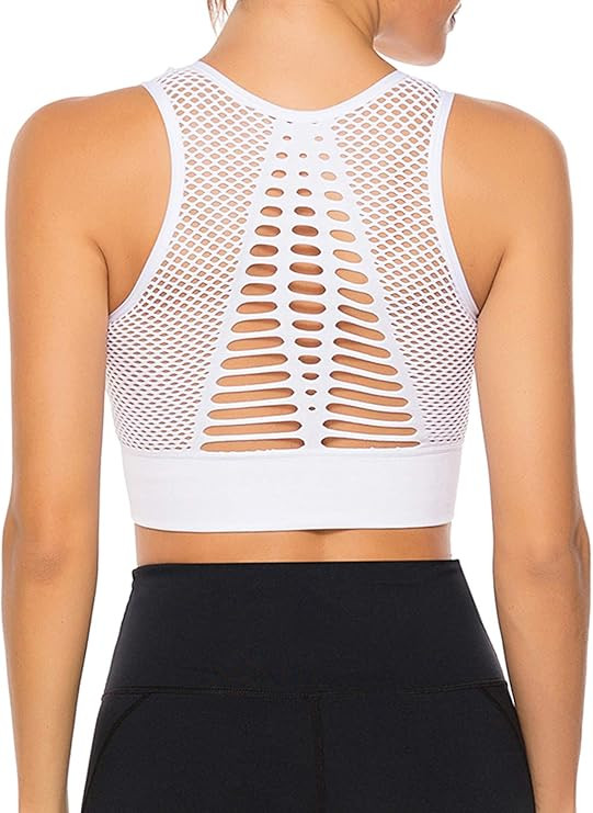 SEASUM Women's Longline Sport Bra Seamless Yoga Crop Top Medium-Low Support Workout Bra       Sen... | Amazon (US)