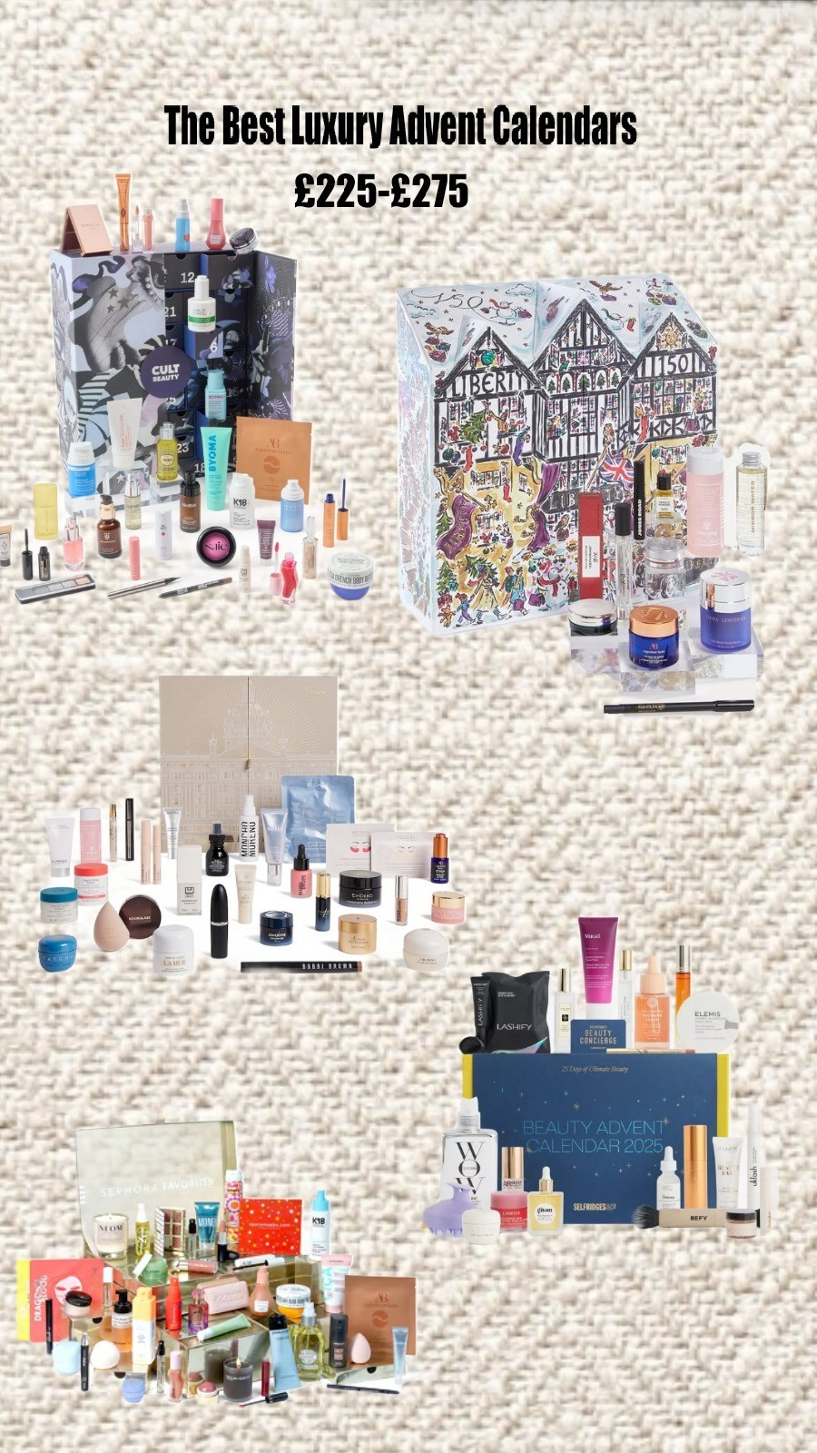 The best luxury advent calendars! Liberty London, Selfridges, Harrods, Cult Beauty, Sephora ✨They contain some of the best beauty brands and iconic products such as Augustinus Bader, Tatcha, Color WOW, Gisou, Refy and so much more!✨Great gift for a loved one who is a beauty lover or gift to yourself!#adventcalendar #beautyadventcalendar #luxurybeauty #ltkuk 

#LTKbeauty #LTKluxury #LTKgiftguide