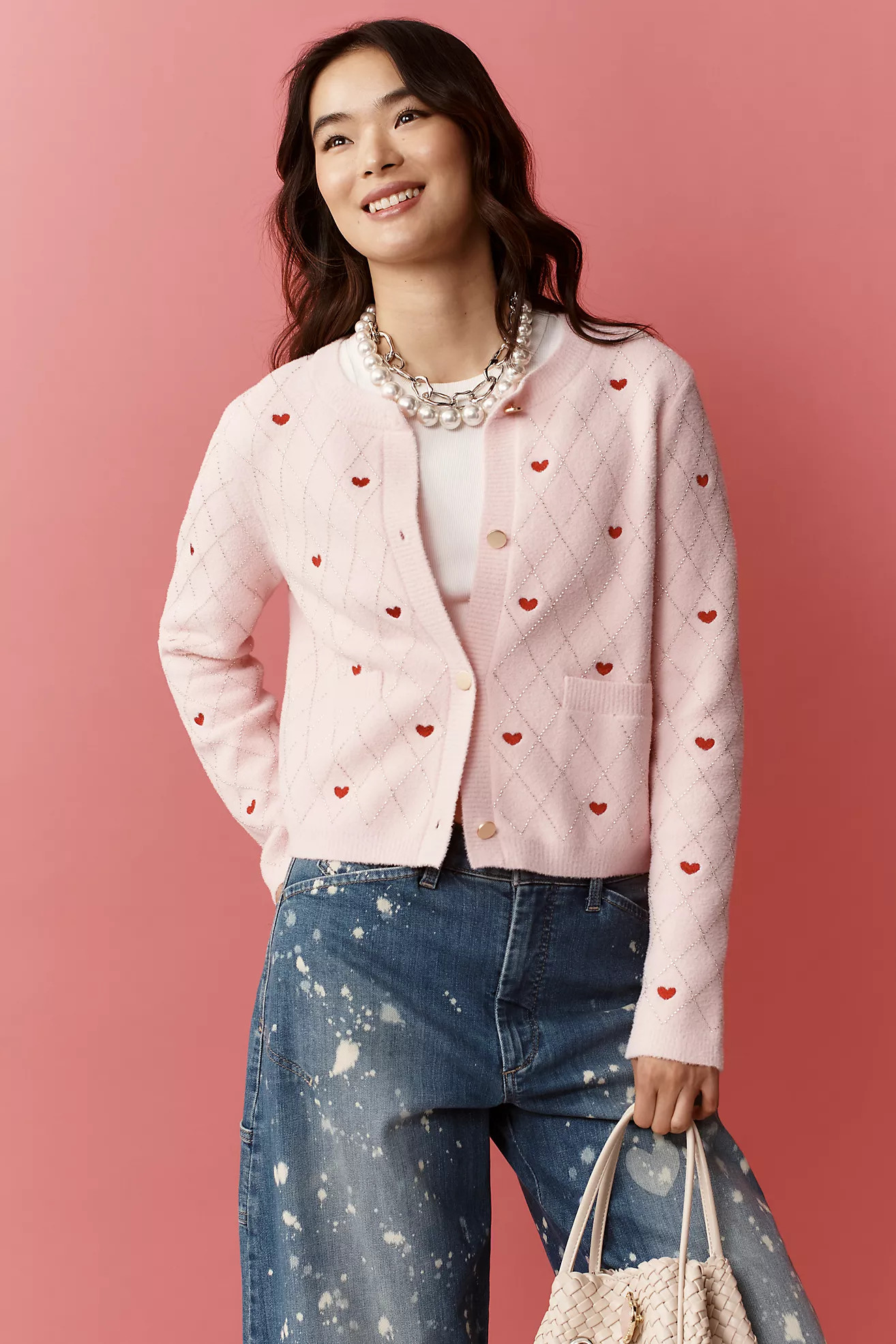 NVLT Embellished Heart Motif Lady Jacket | Anthropologie (US)
