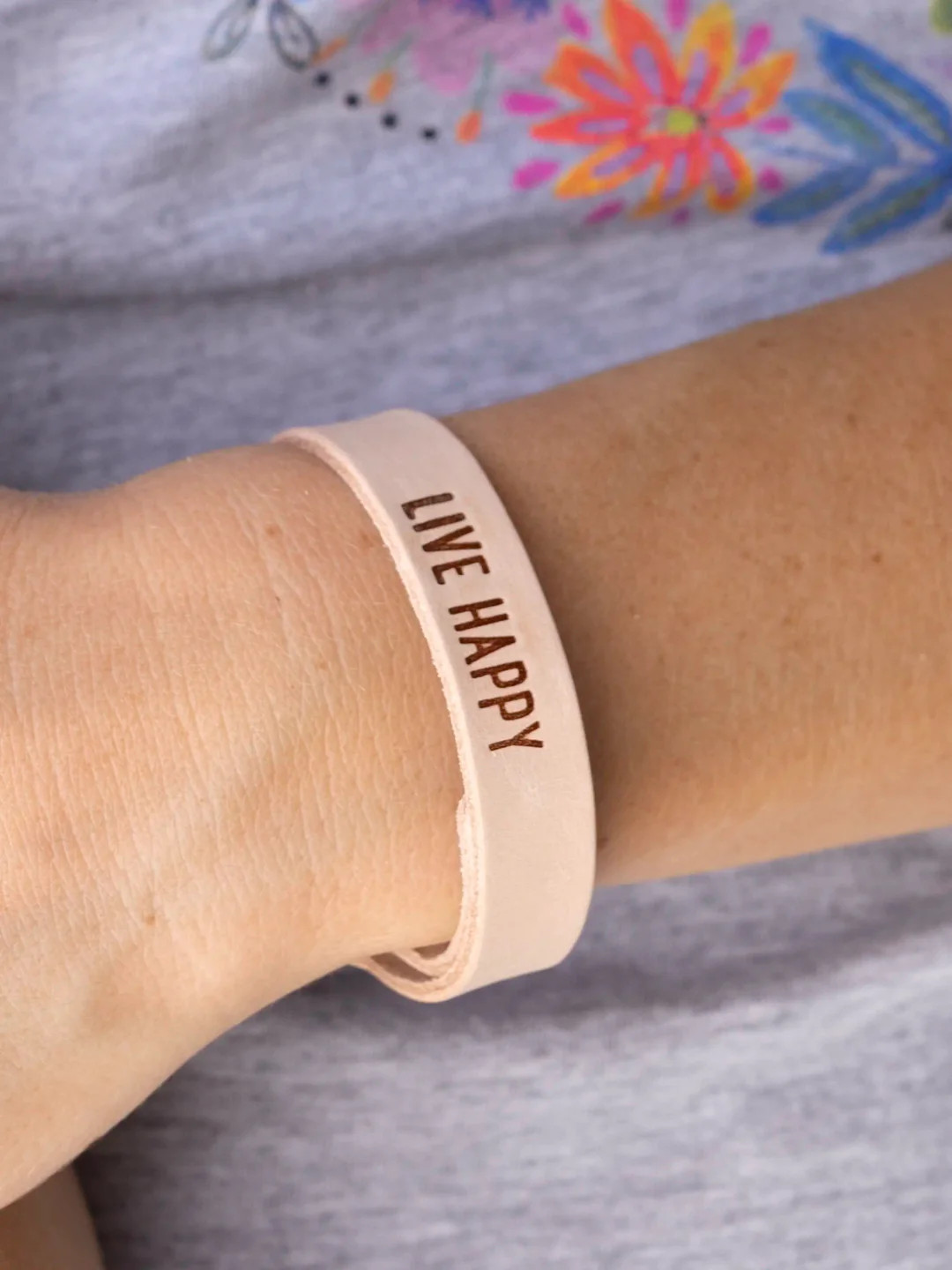 Natural Leather Bracelet - Live Happy
 – Natural Life | Natural Life