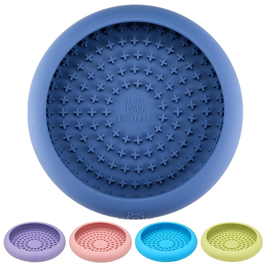 Dog Lick Bowl, Bestalk Anxiety Relief Slow Feeder Dog Lick Mat Treat Dispenser, Non-Slip Licking ... | Amazon (US)