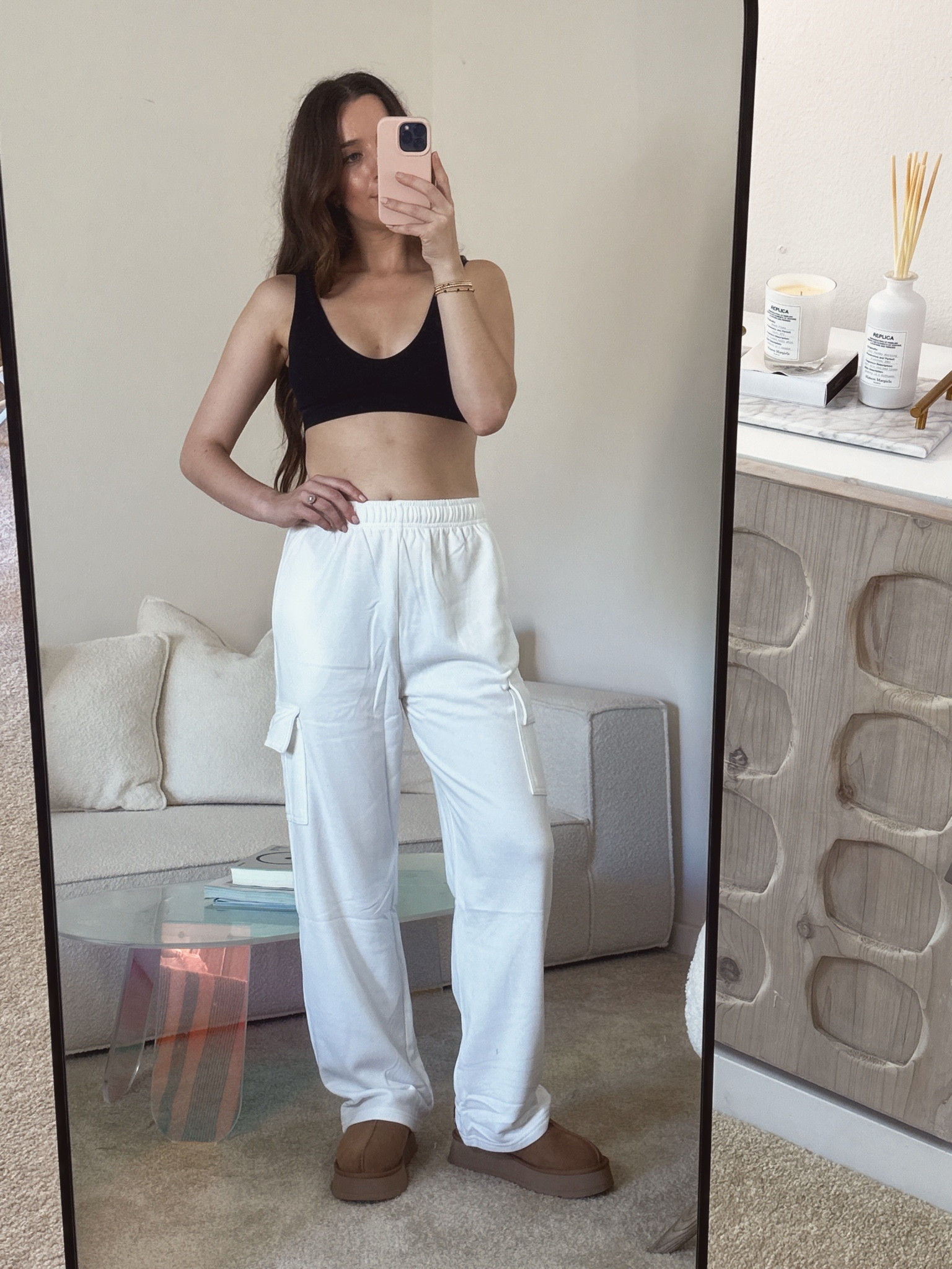 Wearing the new aritzia inspired cargo sweatpants from amazon! These are such good quality! And they just got restocked in a bunch of colors!

I’m wearing a medium but could’ve done a small for a more fitted look! I’m 5’7 and these hit the floor on me, so perfect for my tall girls! 

#LTKfindsunder50 #LTKstyletip #LTKSeasonal