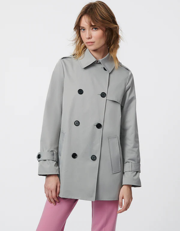 Classic Contrast Short Trench Coat | Bernardo Fashions