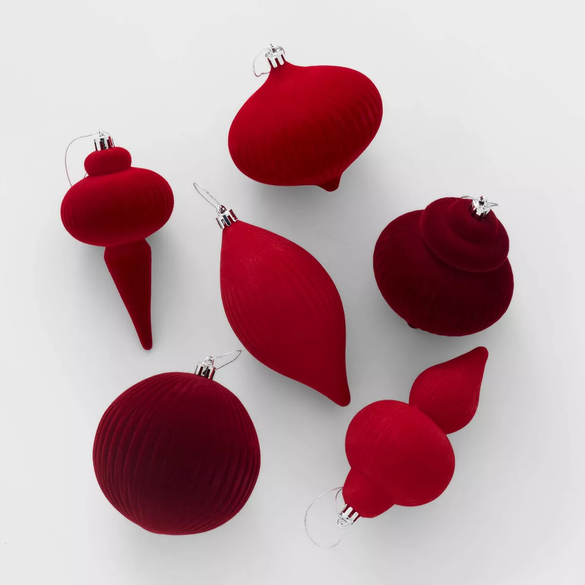 Flocked Finial Christmas Tree Ornament Set 6pc - Wondershop™ | Target