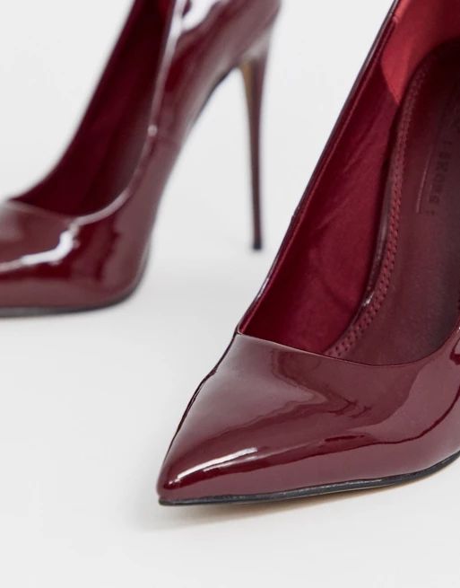 ASOS DESIGN Penelope stiletto court shoes in oxblood | ASOS UK