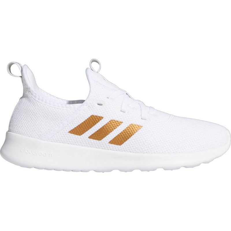 adidas Women's Cloudfoam Pure Shoes White/Gold, 9 - Women's Athletic Lifestyle at Academy Sports | Academy Sports + Outdoor Affiliate