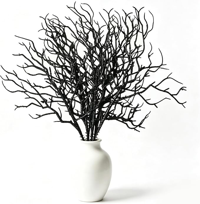 12PCS Black Manzanita Branches Halloween Gothic Decorative Twigs for Vases | Artificial Antler Pl... | Amazon (US)