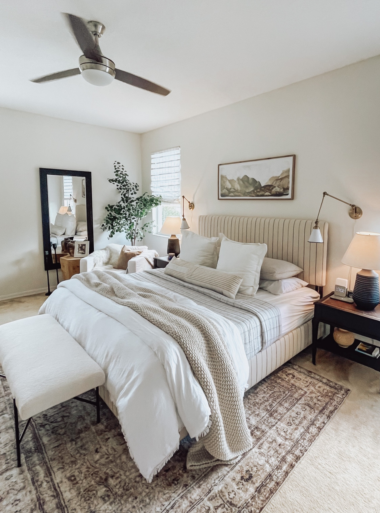 Can you have too many layers of bedding? Asking for a friend…
.
Loving the blend of materials and neutral colors in our primary bedroom, it’s also super cozy and fluffy when it’s chilly out! #myhomestyle #interiorinspo #primarysuite 

#LTKstyletip #LTKSeasonal #LTKhome