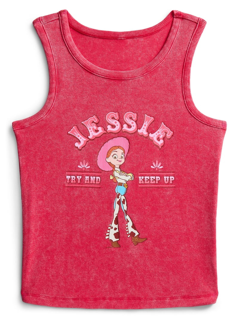 Toy Story Jessie Girls Try and Keep Up Mineral Wash Graphic Tank Top, Sizes 4-16 | Walmart (US)