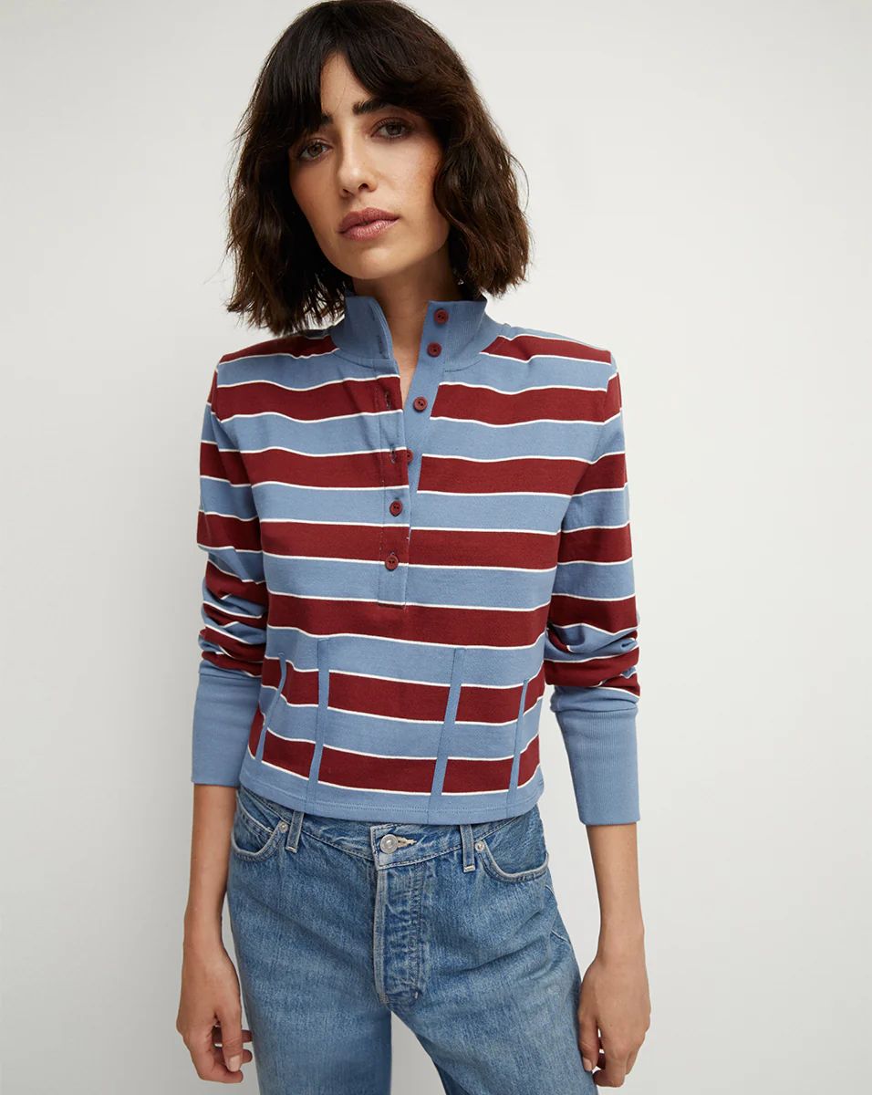 Shervin Rugby-Striped Top | Veronica Beard