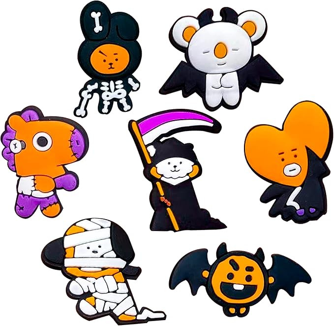 7 Pcs Cute Horror Croc Shoe Charms, BT-21 Halloween Shoe Decoration Charms, Accessories for Shoes... | Amazon (US)