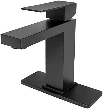 Matte Black Bathroom Faucet - Single Hole Bathroom Faucet Black - Smooth Faucet with 6 Inch Sink ... | Amazon (US)