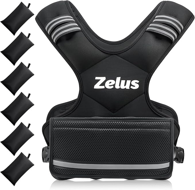 ZELUS Weighted Vest for Men and Women | 4-10lb/11-20lb/20-32lb Vest with 6 Ironsand Weights for H... | Amazon (US)