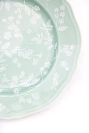 Ginori x Cabana Floral Dinner Plate, Mint x White | The Avenue