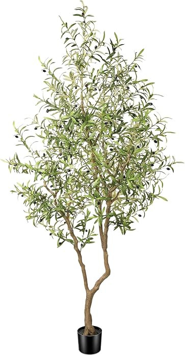 FEELEAD 8ft Faux Olive Tree - Large Realistic Artificial Olive Trees 8 Feet (96") Indoor Fake Pla... | Amazon (US)