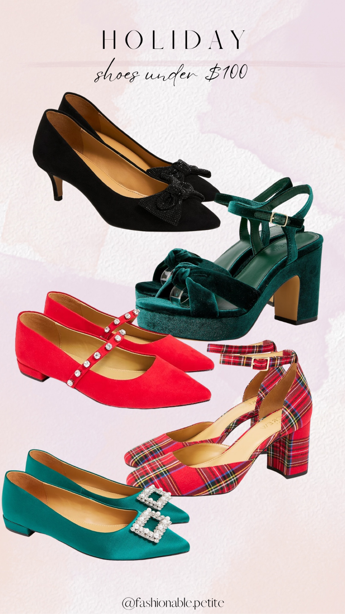 Holiday shoes under $100! Holiday heels. Holiday party. Christmas party. Christmas outfit. Festive shoes. Holiday shoes. Holiday outfit. 

#LTKshoecrush #LTKHoliday #LTKfindsunder100