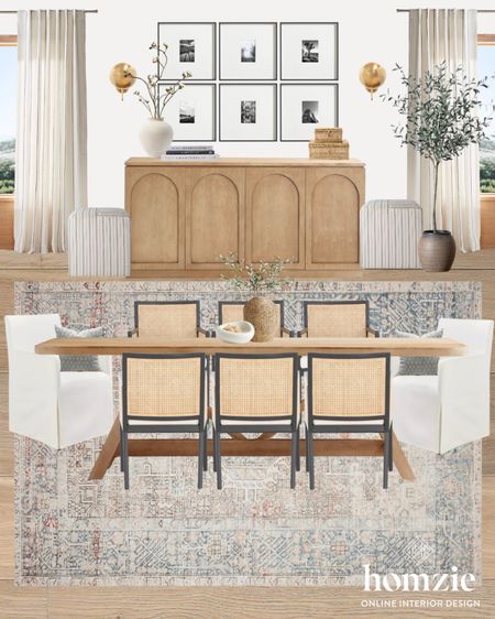 Modern Farmhouse dining room! Were obsessed with this buffet table, gallery frames, and cane dining chairs 

#LTKFindsUnder100 #LTKSaleAlert #LTKHome