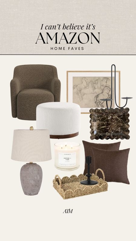 Amazon Home finds + faves!

brown tones, brown home decor, neutral home decor, neutral home finds, marble tray, linen pillow covers, scalloped woven tray, scalloped decor, candle, amazon candle lamp, amazon furniture, amazon decor, amazon home decor, boucle accent chair, boucle ottoman, candle holder, iron candlestick 

#LTKHome #LTKStyleTip #LTKFindsUnder100