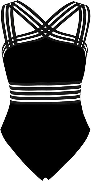 Hilor Women's One Piece Swimwear Front Crossover Swimsuits Hollow Bathing Suits Monokinis | Amazon (US)
