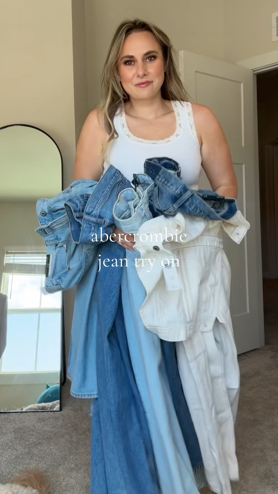 Jeans, denim, Abercrombie, curve love, low rise jeans, baggy jeans, overalls