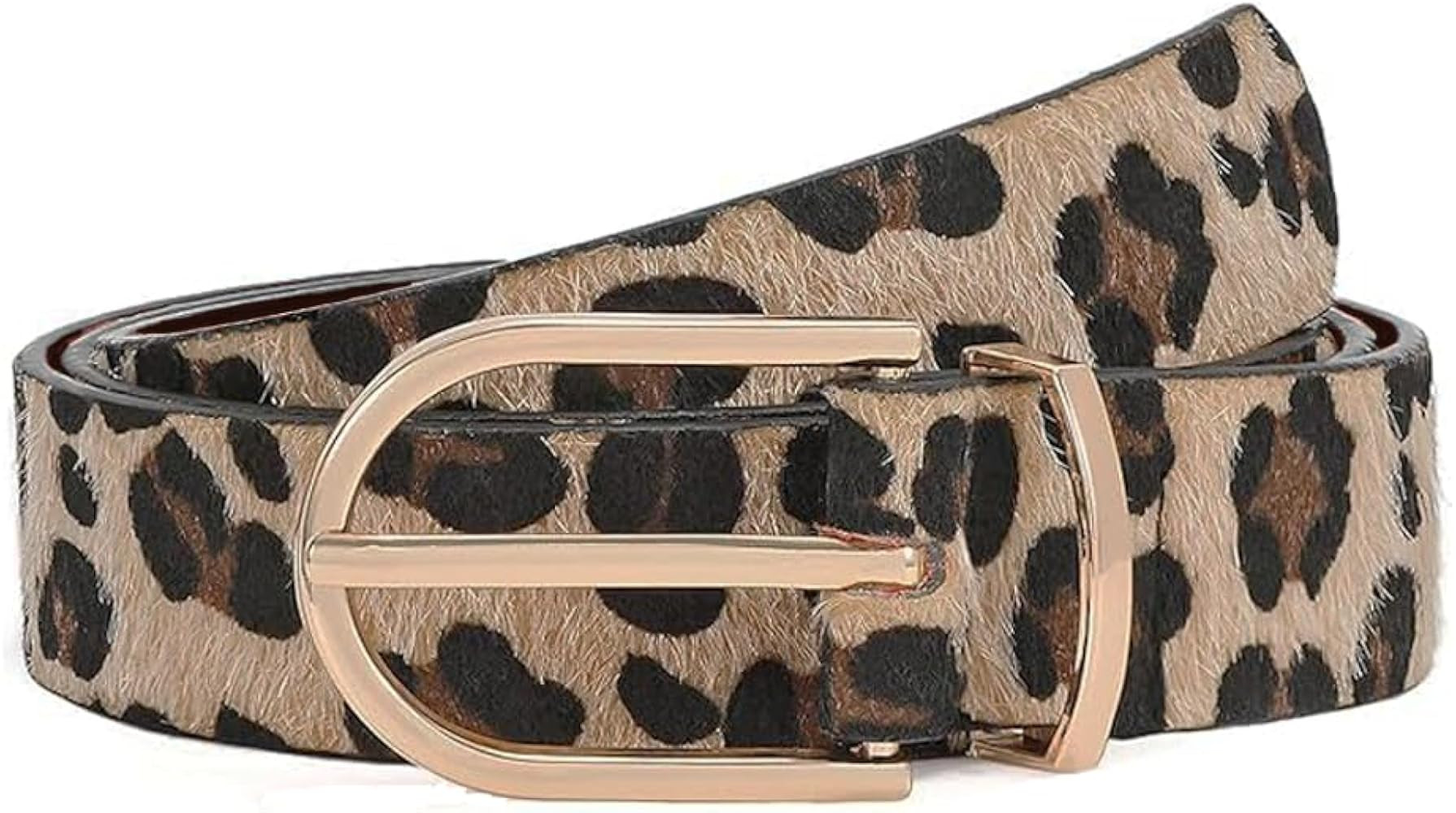 Leopard Belt Cheetah Animal Print Cute Belts Gold Buckle Leopard Print Accessories for Women | Amazon (US)