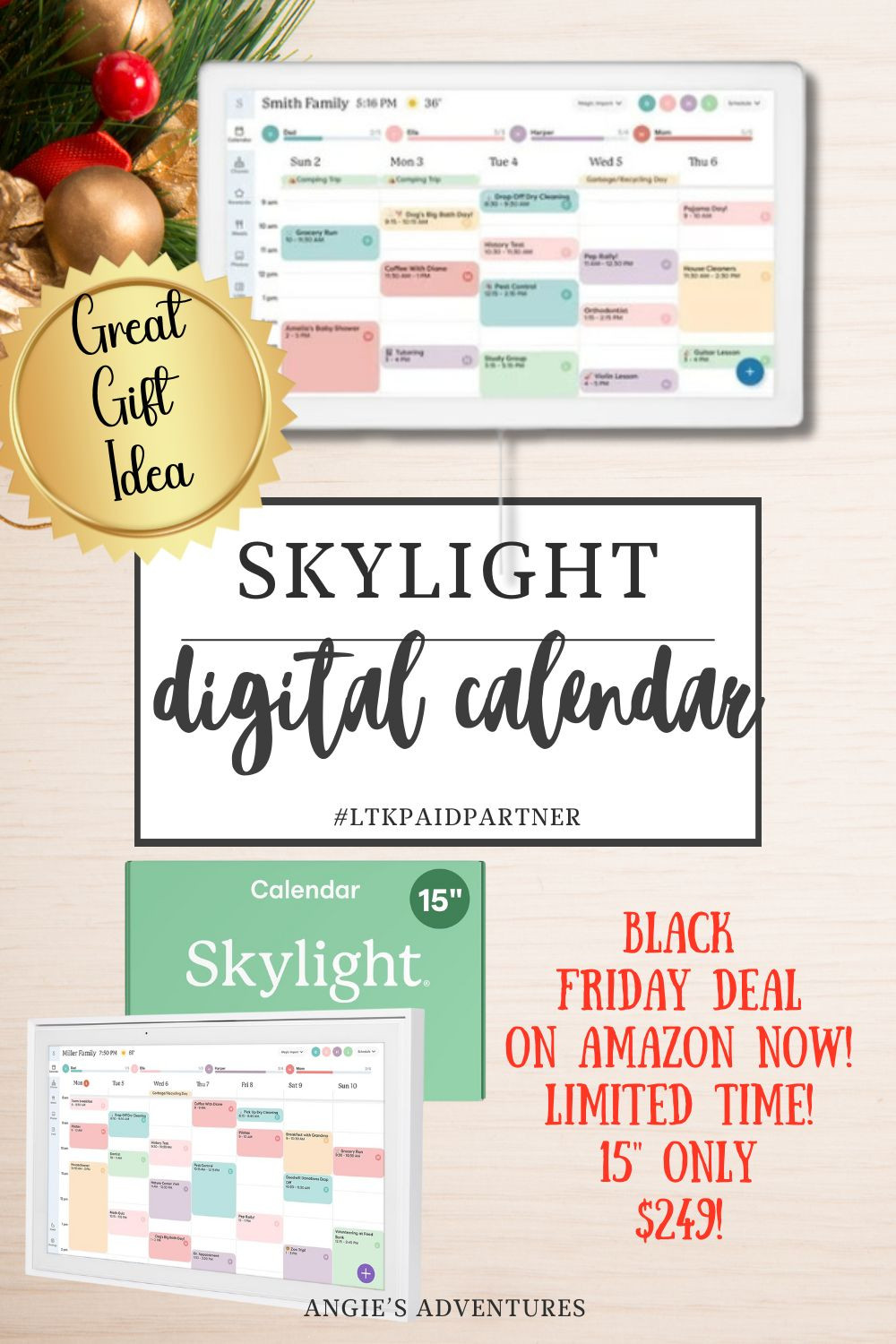 BLACK FRIDAY SPECIAL! I just paid around $320 for this calendar last week, and now it's on sale on Amazon for only $249. Don't miss this opportunity to get yours at a cheaper price NOW! Limited time at this price! 
#skylightdigitalcalendar
#digitalcalendar
#paidpartner
#giftideas #giftsforher #giftsformom 

 #LTKCyberWeek #LTKGiftGuide #LTKmomlife
