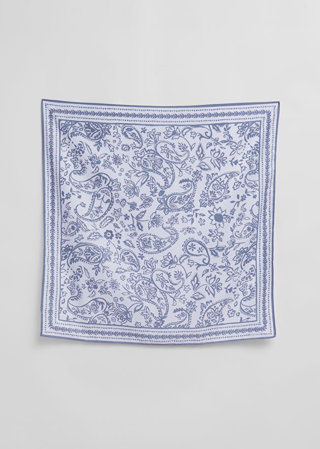 Printed Scarf - Indigo/Ivory - Lightweight scarves - & Other Stories US | & Other Stories US
