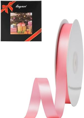 LIUYAXI Pink Satin Ribbon, Double Faced 1/2" X Continuous 25 Yards Ribbons Perfect for Gift Wrapp... | Amazon (US)