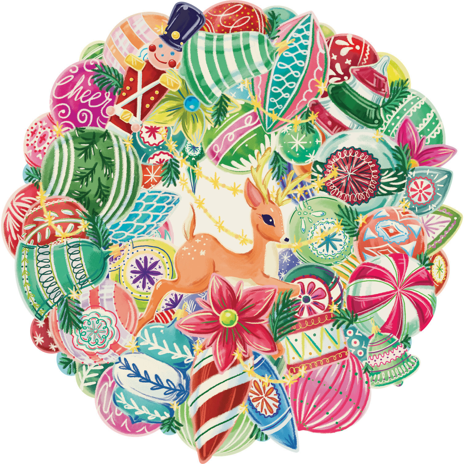 Yuletide Treasure Wreath Placemat, Set of 12 | Maisonette