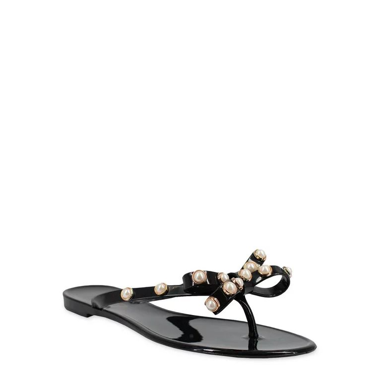 Mudd Women's Pearlescent Beads Jelly Flip Flop Sandals - Walmart.com | Walmart (US)