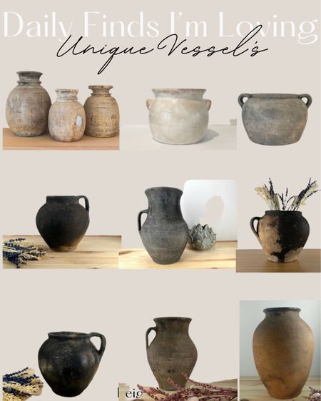 Unique vintage vases and vessels. Antique vases and vessels. These are so unique and in some cases one of a kind! All price points too. Such a statement piece for your home. Beigewhitegray 

#LTKhome #LTKstyletip #LTKSeasonal