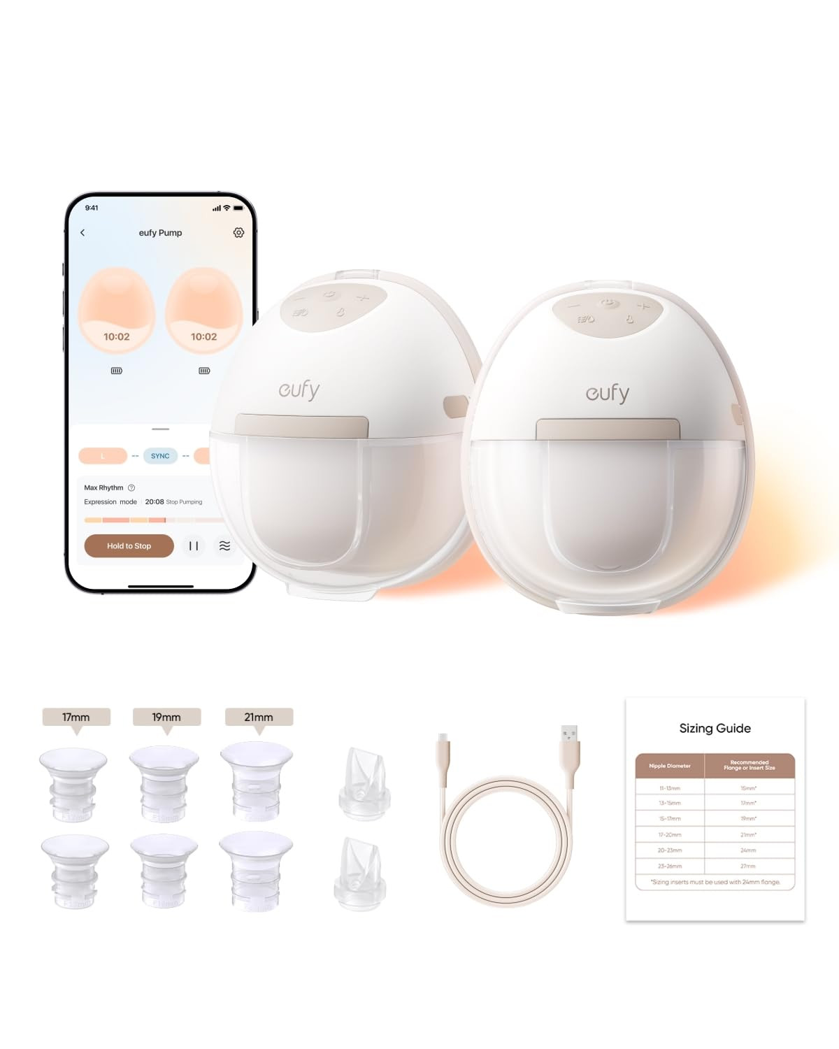 eufy Security Heated Breast Pump Hands-Free E20, Wearable with Innovative HeatFlow, 3 Heat Levels... | Amazon (US)