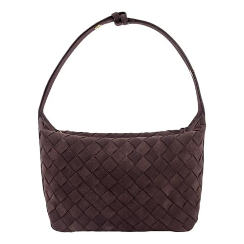 Suede Bags for Women,Luxurious Suede Hobo Bag,Suede Leather Handbag for Women,Underarm Purse Top-Handle Handbag(Chocolate) | Amazon (US)