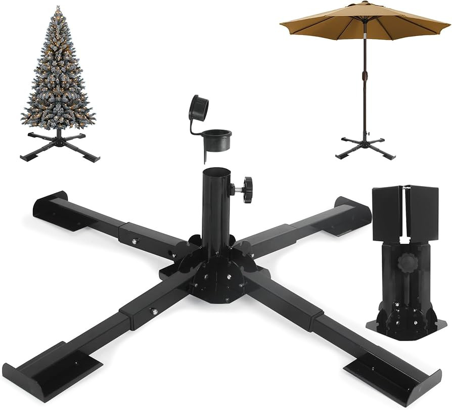 Christmas Tree Stand Metal, Artificial Christmas Tree Base Holder Folding, Beach Umbrella Stand I... | Amazon (US)