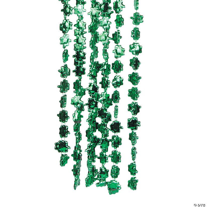 Metallic Shamrock Bead Necklaces - 12 Pc. | Oriental Trading Company