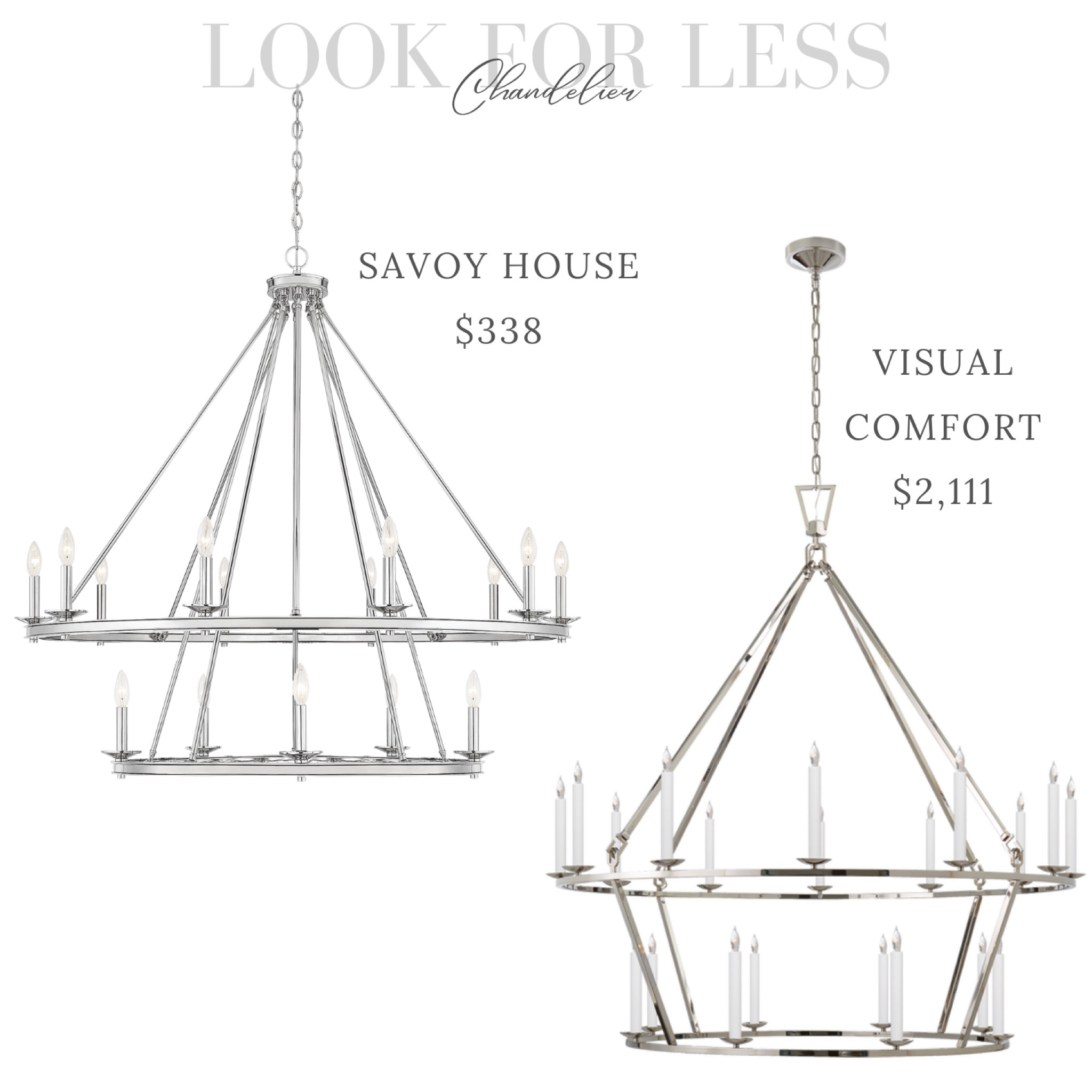 LOOK FOR LESS - Large Visual, comfort Darlina two-tier, polished nickel chandelier

#lighting #lookforless #decoring #interiordesign 

Follow my shop @JillCalo on the @shop.LTK app to shop this post and get my exclusive app-only content!

#liketkit #LTKsalealert #LTKhome #LTKFind
@shop.ltk
https://liketk.it/4a4mX