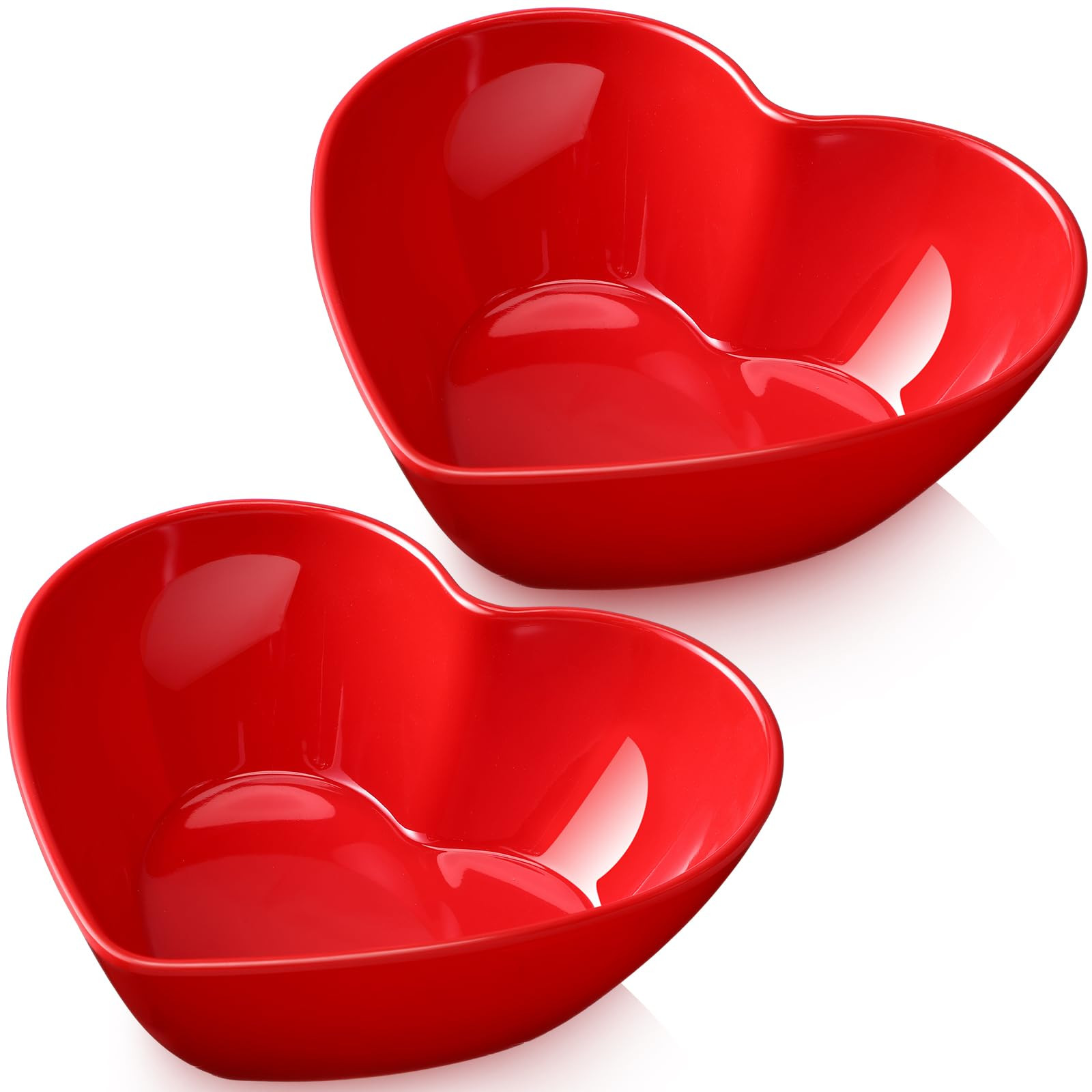 Layhit 2 Pcs Heart Shaped Bowl Valentine's Day Salad Bowls Heart Appetizer Bowls Plastic Snacks B... | Amazon (US)