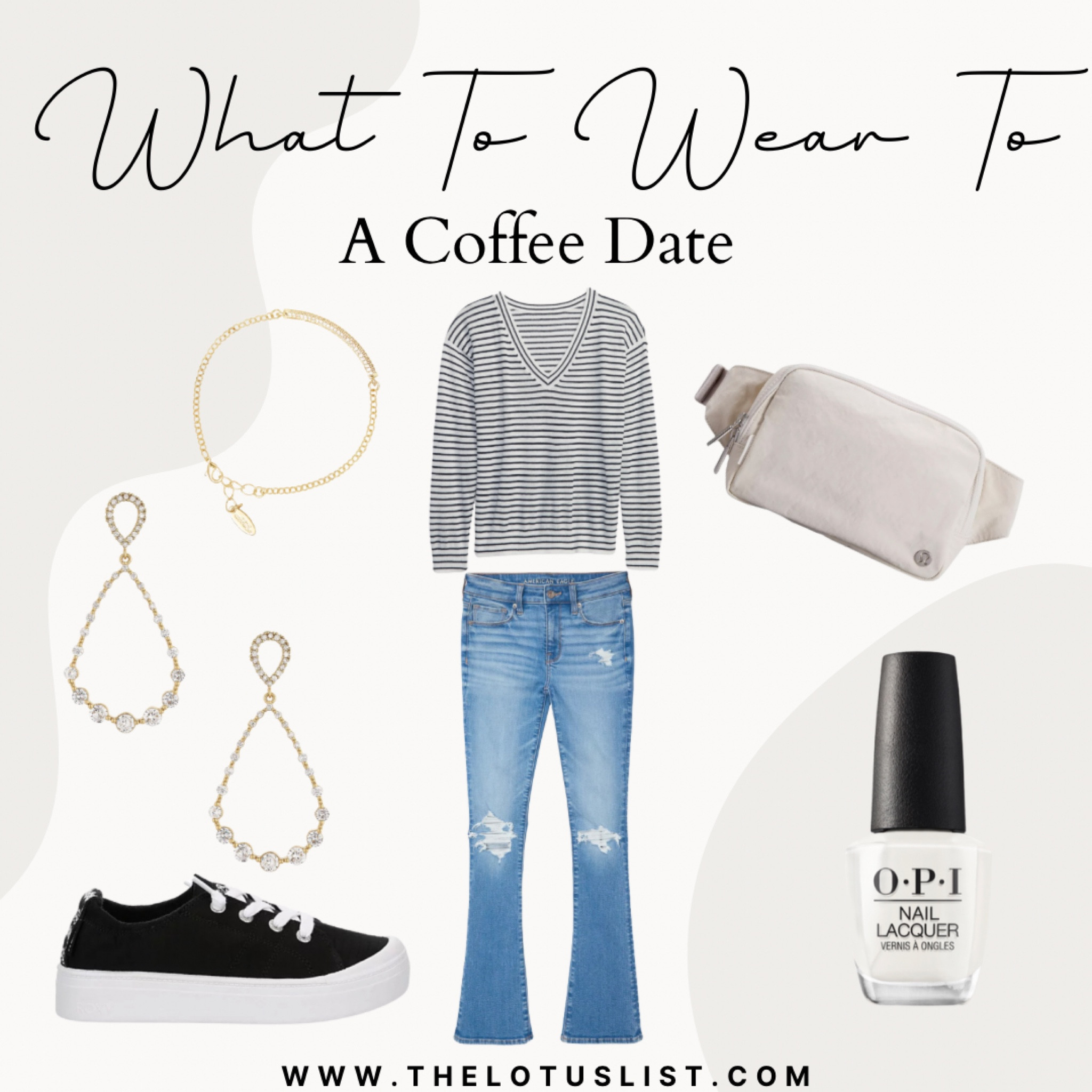 What To Wear To - A Coffee Date

LTKunder100 / LTKunder50 / LTKsalealert / LTKworkwear / LTKshoecrush / LTKitbag / LTKbeauty / American eagle jeans / American eagle / denim / lululemon / belt bag / lululemon belt bags / sneakers / fashion sneakers / ettika / gold bracelet / dangly earrings / gold earrings / striped sweater / striped shirt / jeans / high waisted jeans / sale / sale alert 

#LTKstyletip #LTKSeasonal #LTKFind